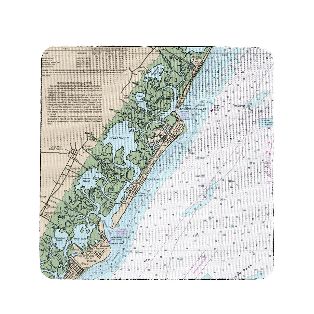 Betsy Drake Little Egg to Hereford Inlet Avalon NH Coaster Set of 4